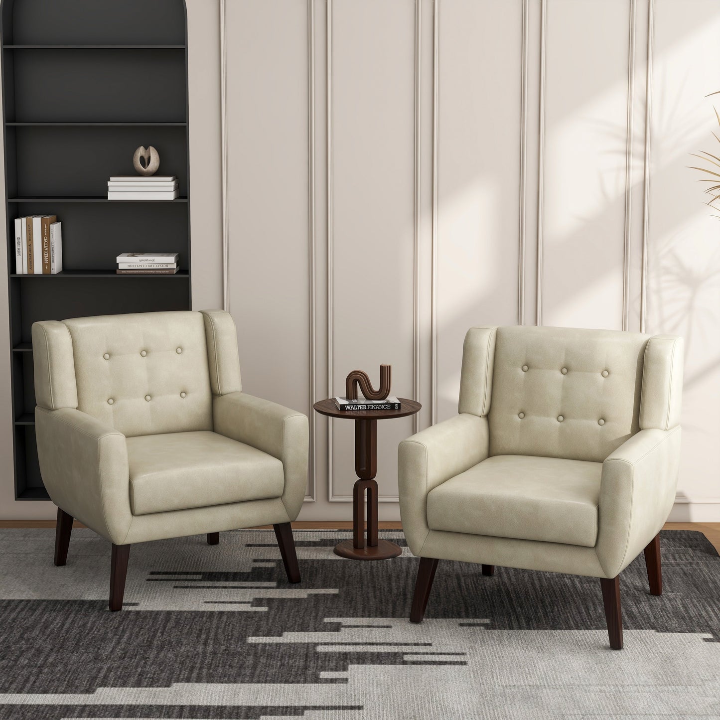 Cotton/ Linen Look Fabric Modern Accent Chair Armchair