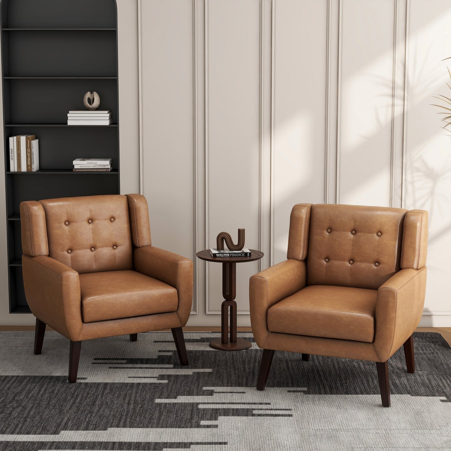 Cotton/ Linen Look Fabric Modern Accent Chair Armchair
