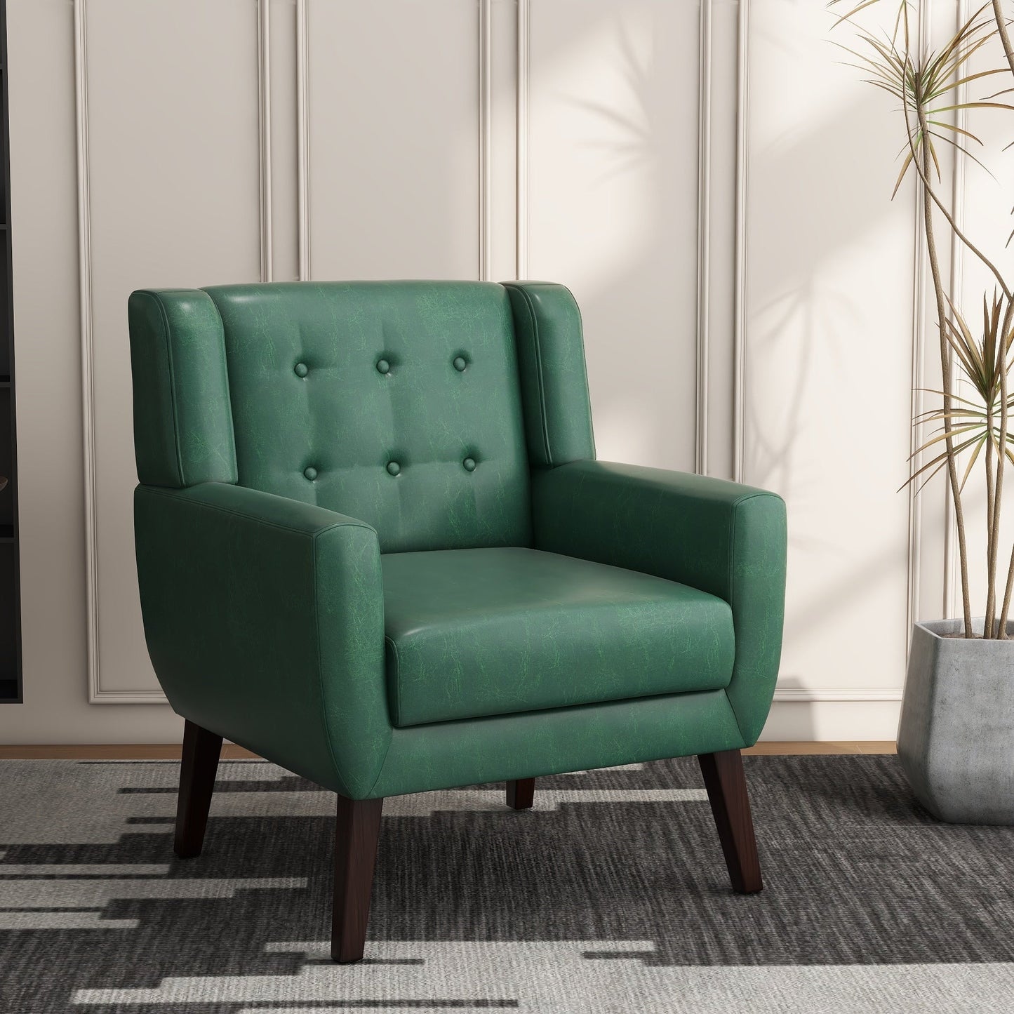 Cotton/ Linen Look Fabric Modern Accent Chair Armchair