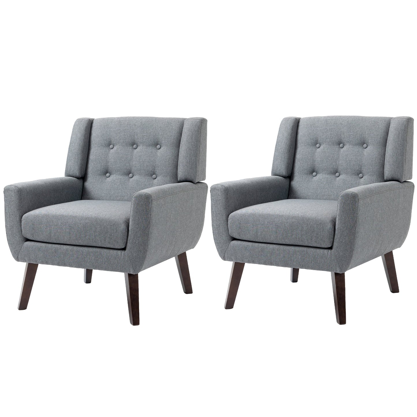 Cotton/ Linen Look Fabric Modern Accent Chair Armchair
