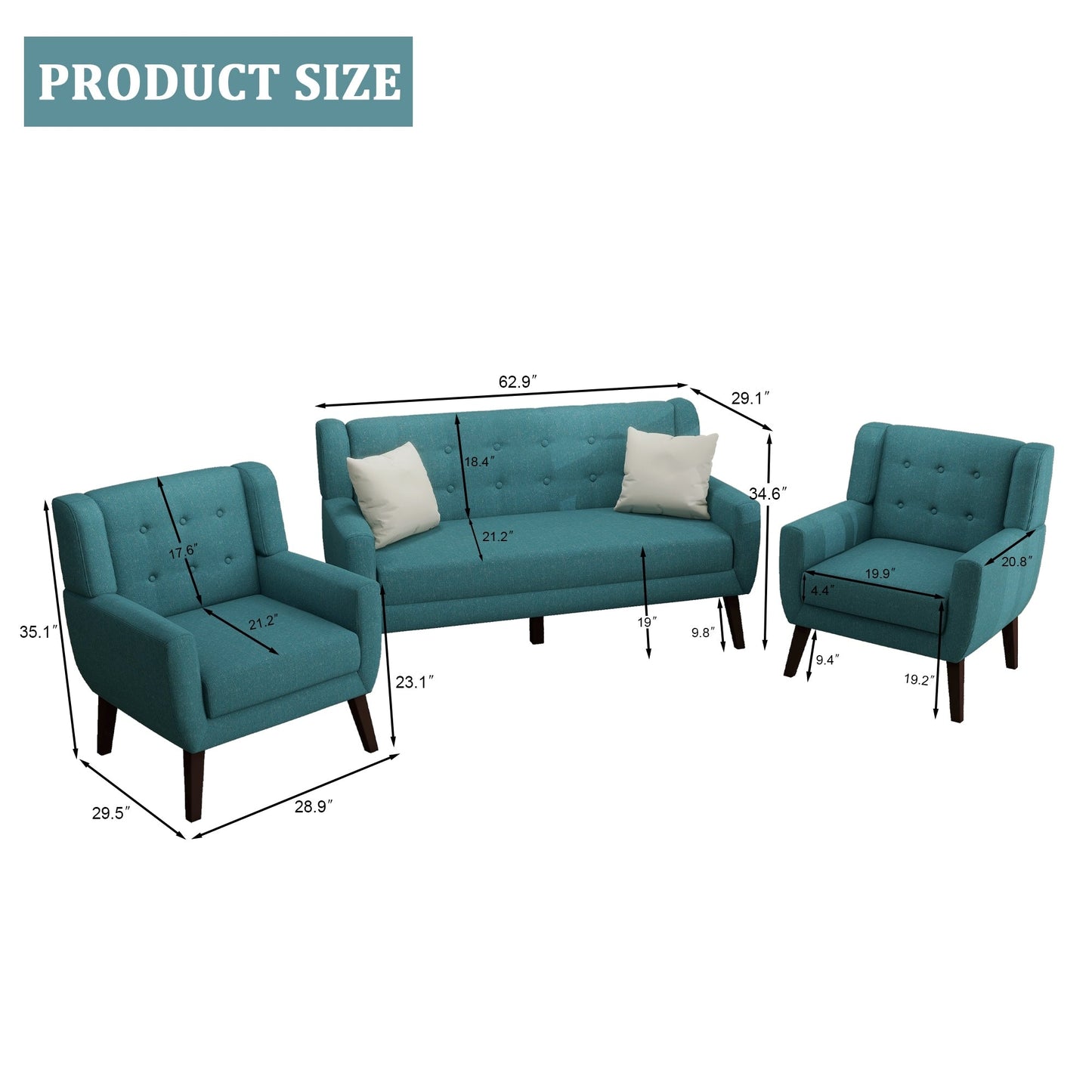 Cotton/ Linen Look Fabric Modern Accent Chair Armchair