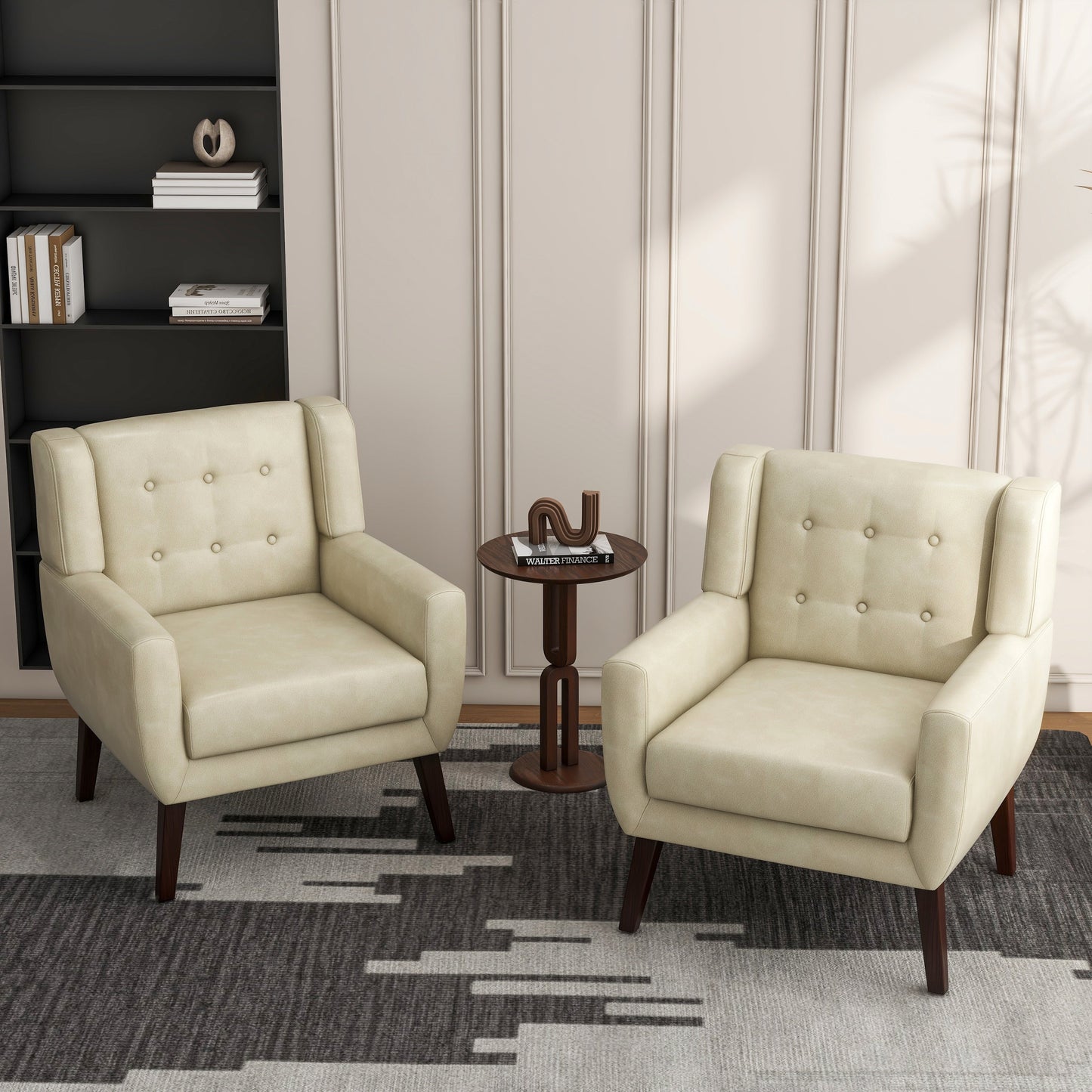 Cotton/ Linen Look Fabric Modern Accent Chair Armchair