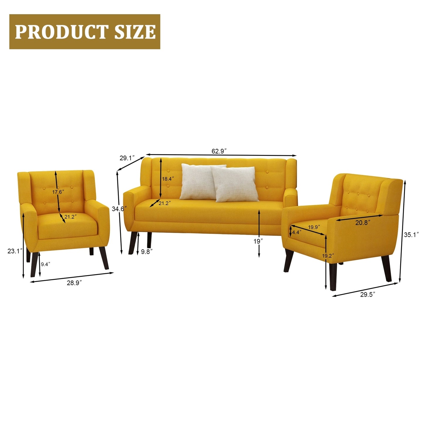 Cotton/ Linen Look Fabric Modern Accent Chair Armchair