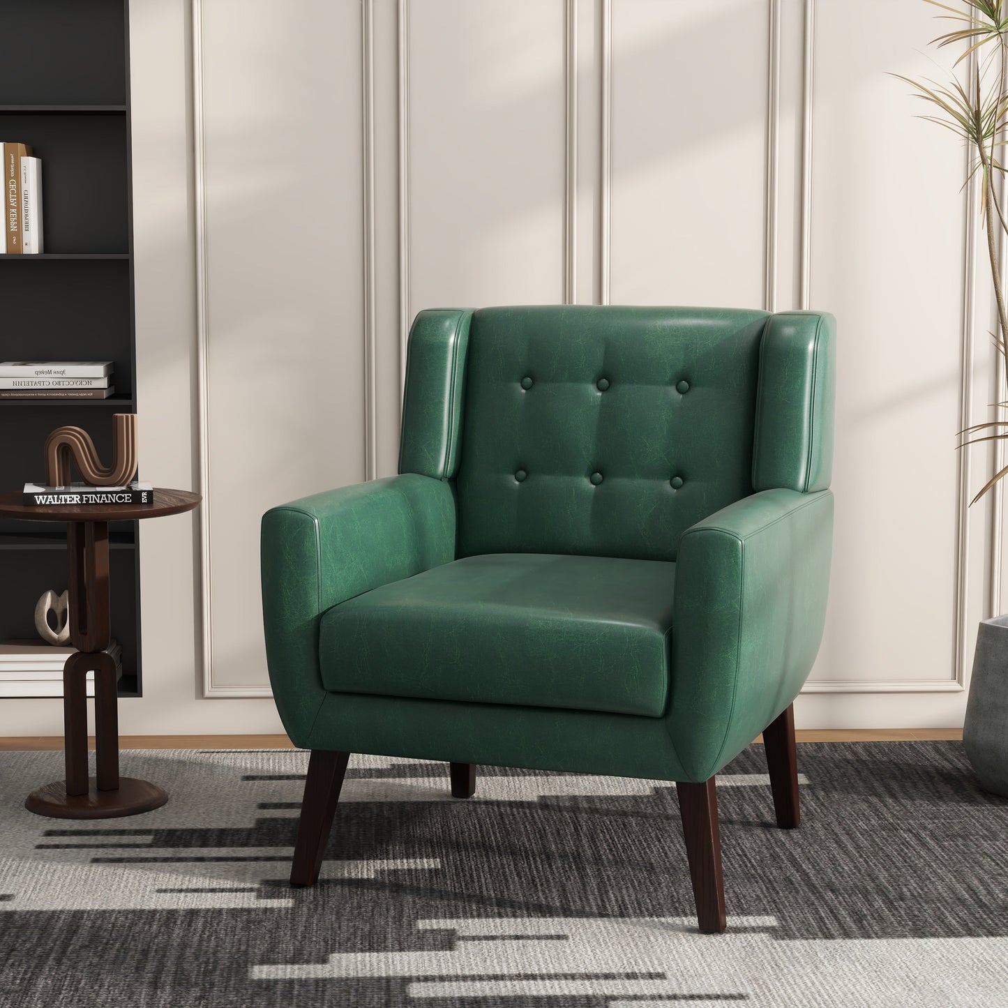 Cotton/ Linen Look Fabric Modern Accent Chair Armchair