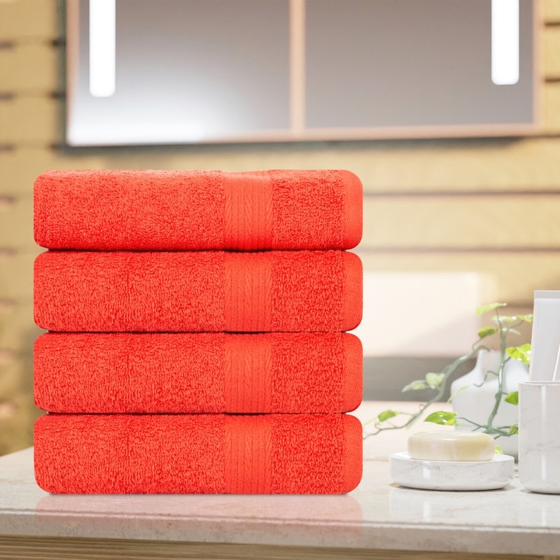 Cotton 600GSM Absorbent Bath Towels 30x54 Inch - 4 Pcs