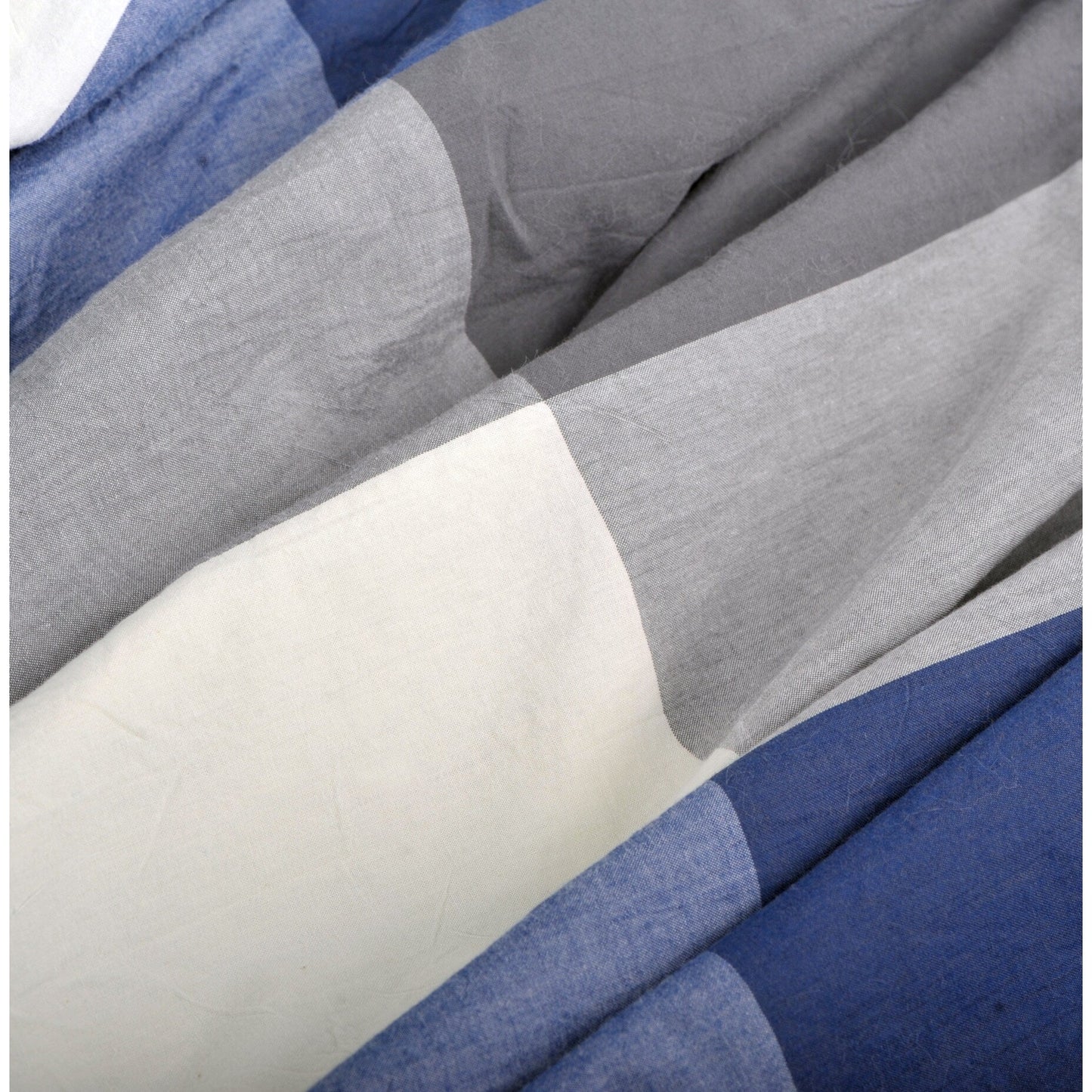 Cotton Plaid Windowpane Check 3-piece Duvet Cover Set