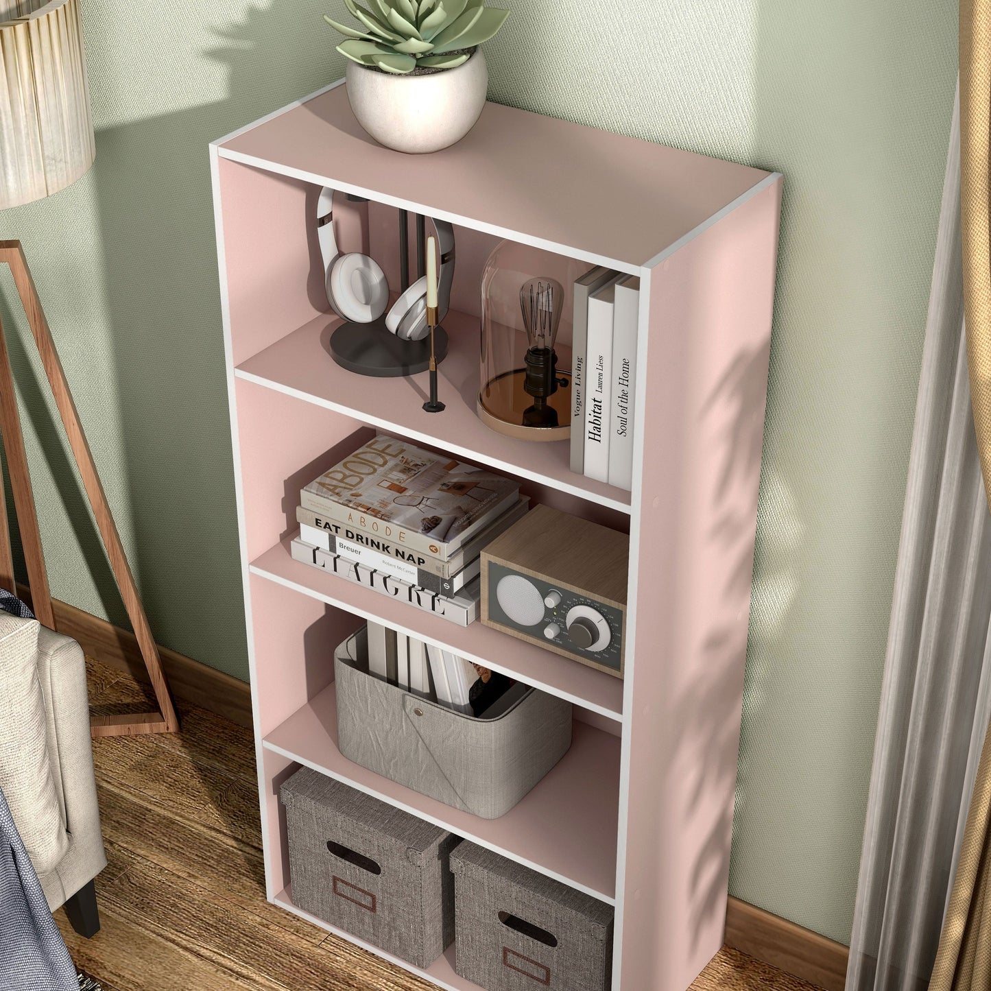 DH BASIC Modern Wood Customizable Stackable Storage Organizer - Cube Shelves, Drawer Cabinet, Bookcase with Doors by Denhour