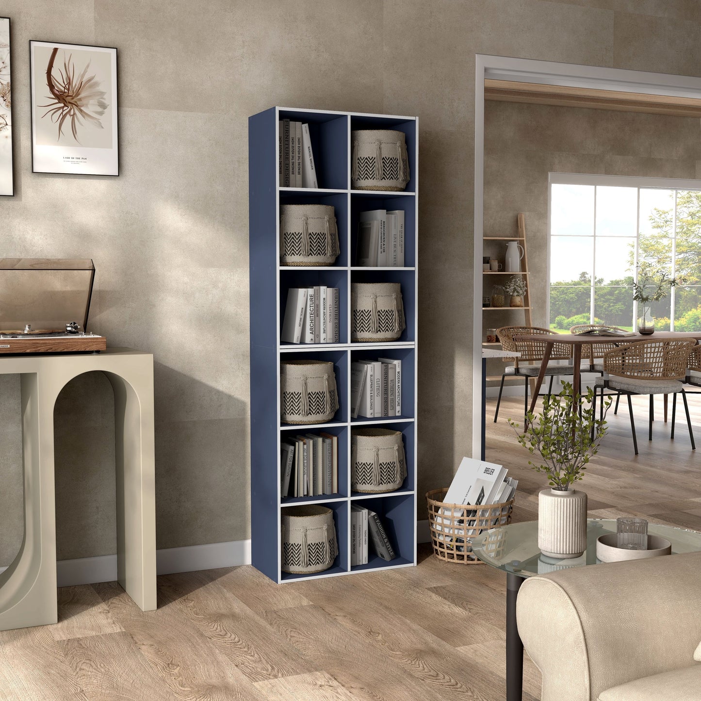 DH BASIC Modern Wood Customizable Stackable Storage Organizer - Cube Shelves, Drawer Cabinet, Bookcase with Doors by Denhour