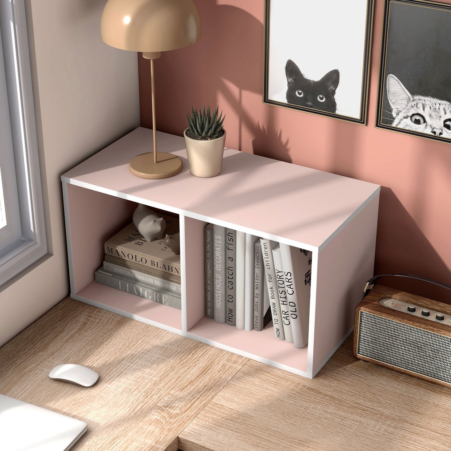 DH BASIC Modern Wood Customizable Stackable Storage Organizer - Cube Shelves, Drawer Cabinet, Bookcase with Doors by Denhour