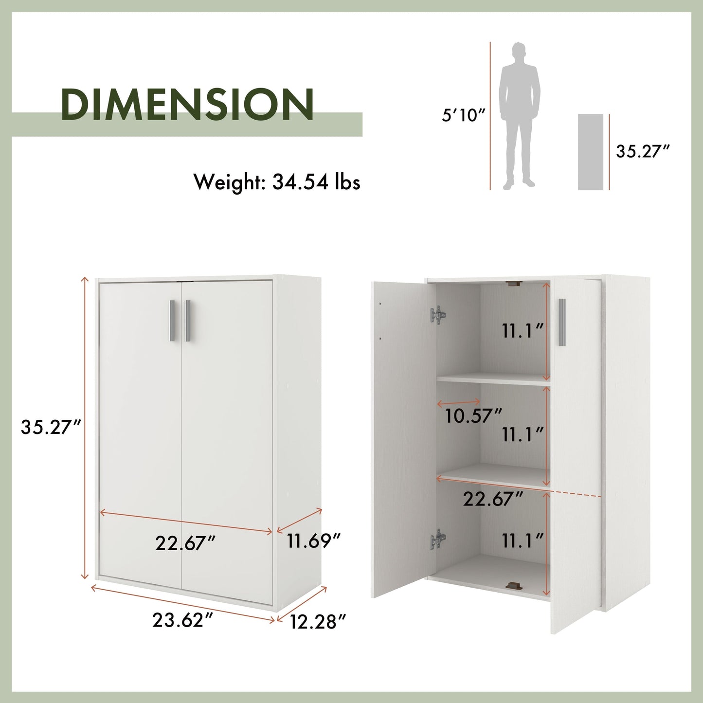 DH BASIC Modern Wood Customizable Stackable Storage Organizer - Cube Shelves, Drawer Cabinet, Bookcase with Doors by Denhour