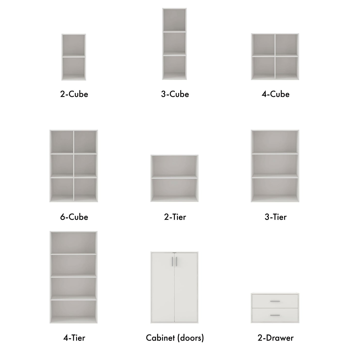 DH BASIC Modern Wood Customizable Stackable Storage Organizer - Cube Shelves, Drawer Cabinet, Bookcase with Doors by Denhour