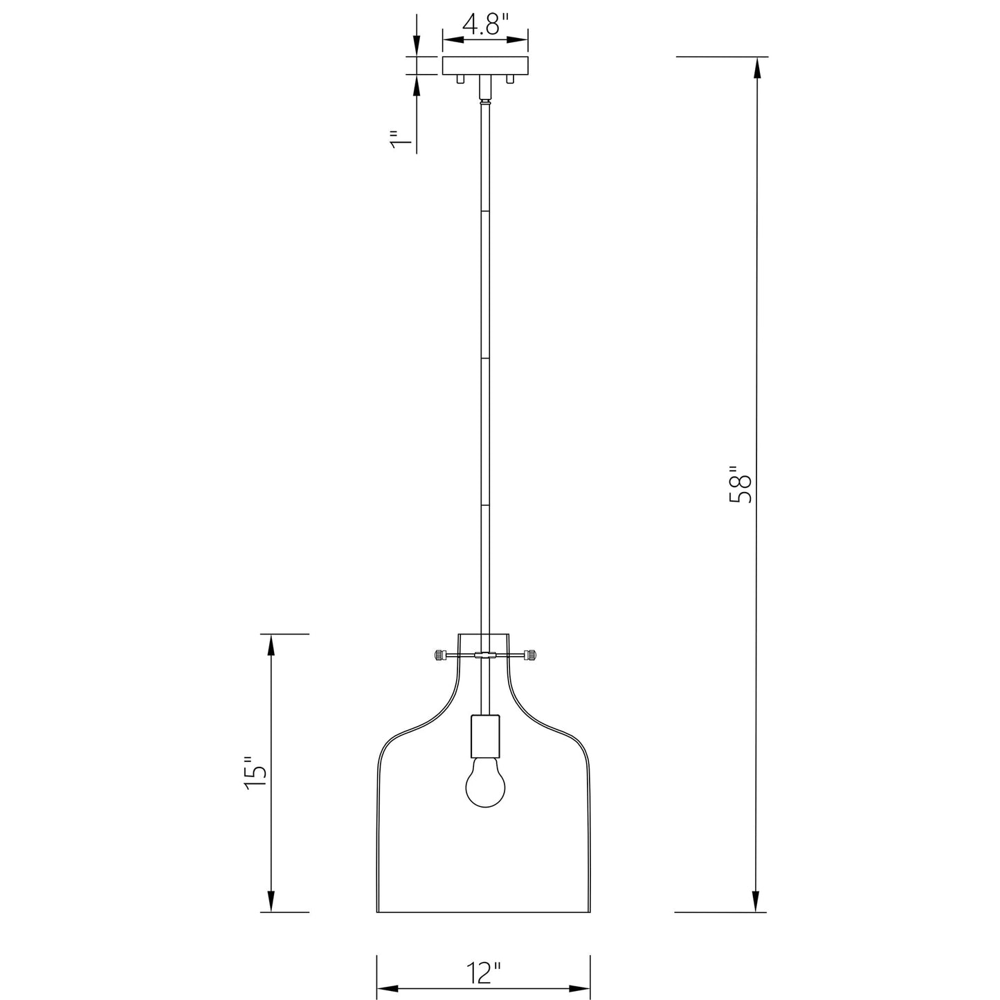 Daelan Clear Dimpled Glass Single Light Pendant Light - 12in