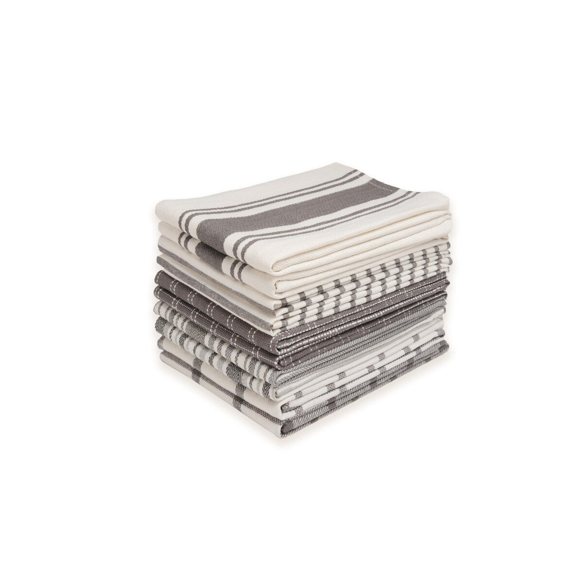 Dan River 10 Pack Cotton Flat Assorted Kitchen Towels - 18''X28''