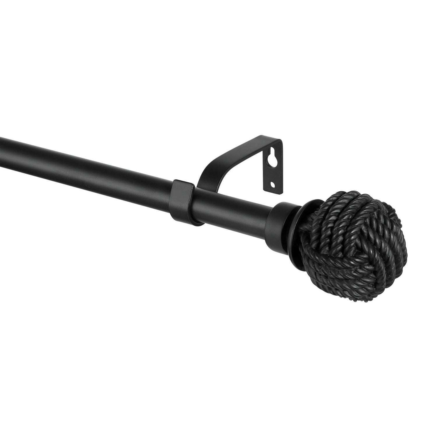 Debuono Black Adjustable Curtain Rod with Final Set