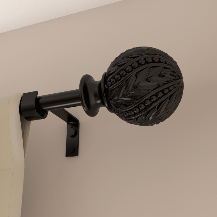 Debuono Black Adjustable Curtain Rod with Final Set