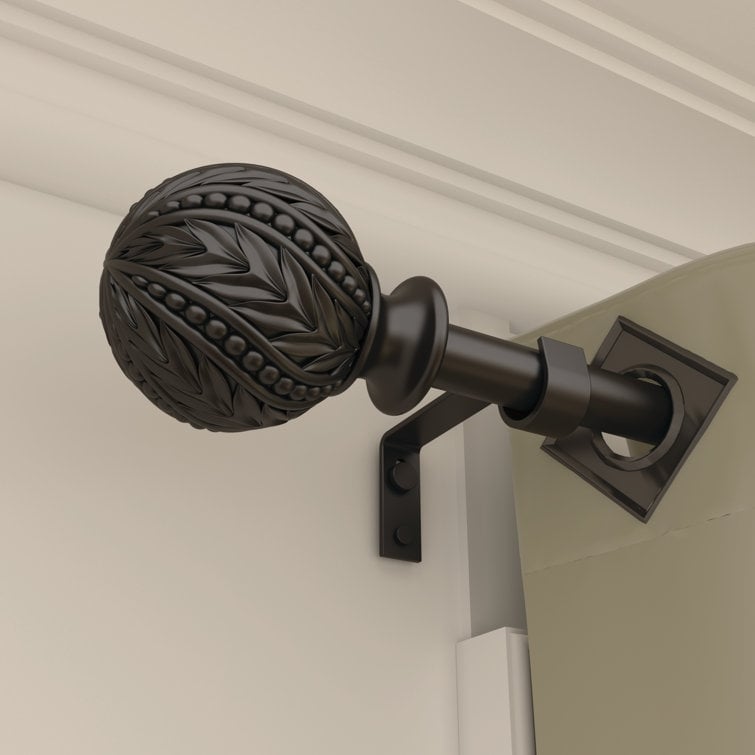 Debuono Black Adjustable Curtain Rod with Final Set