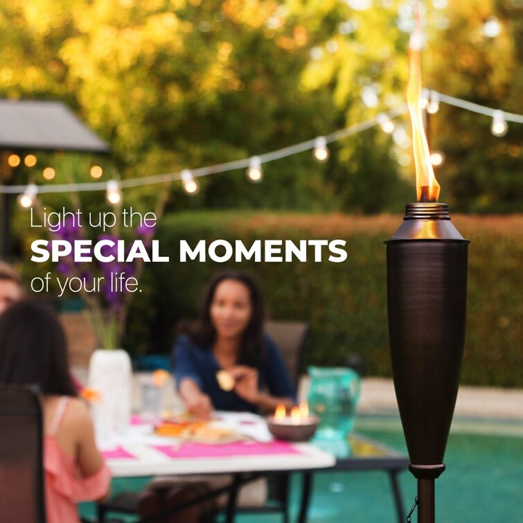 Deco Home Set of 4 Garden Tiki Torch Citronella Metal Outdoor Torch - 60inch