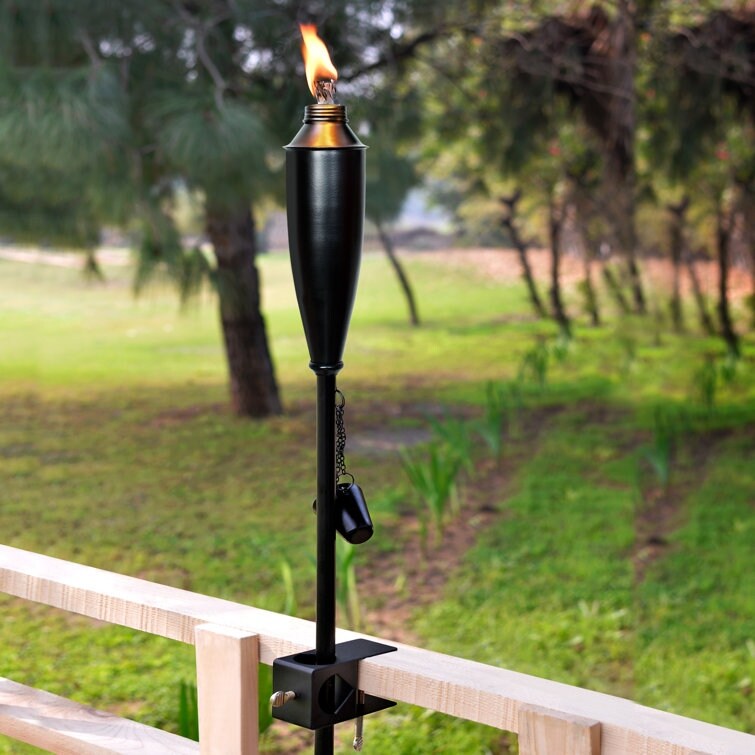 Deco Home Set of 4 Garden Tiki Torch Citronella Metal Outdoor Torch - 60inch