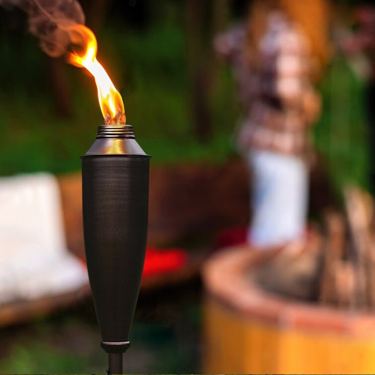 Deco Home Set of 4 Garden Tiki Torch Citronella Metal Outdoor Torch - 60inch