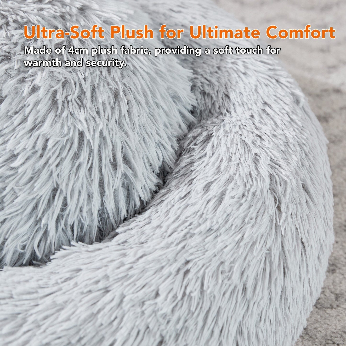 Deconovo Calming Donut Pet Bed OEKO-TEX Plush Washable