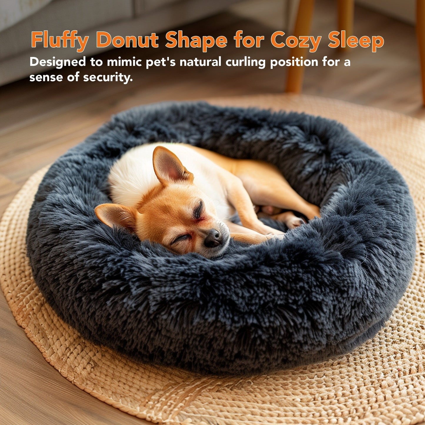 Deconovo Calming Donut Pet Bed OEKO-TEX Plush Washable