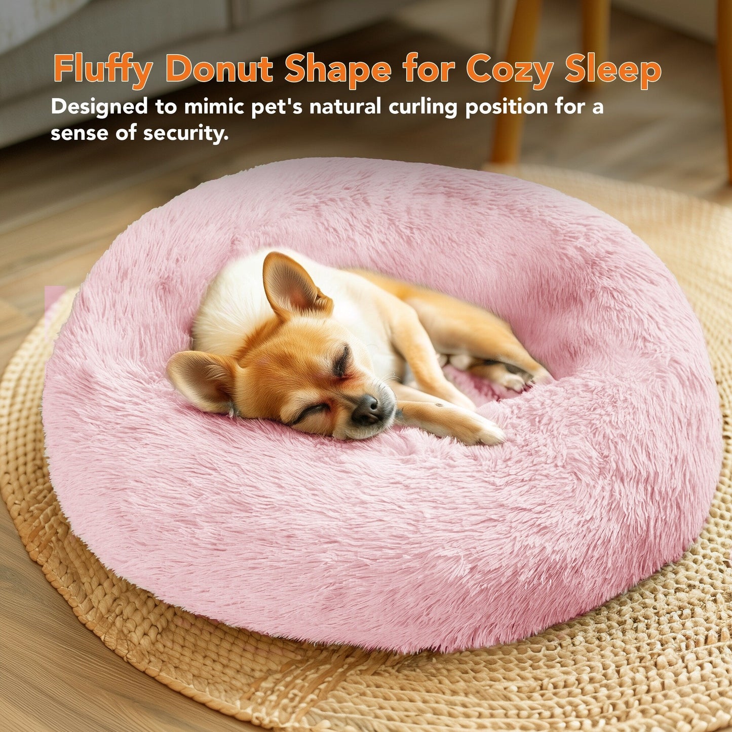Deconovo Calming Donut Pet Bed OEKO-TEX Plush Washable