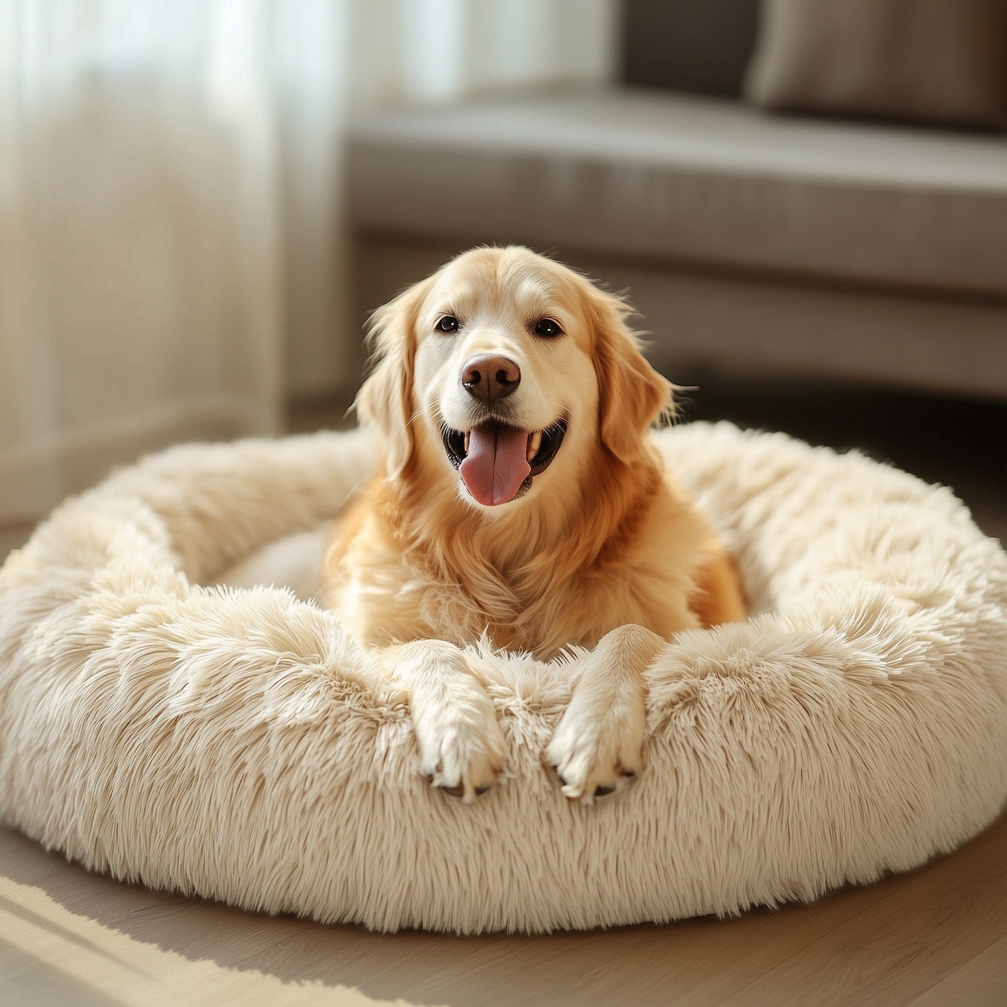 Deconovo Calming Donut Pet Bed OEKO-TEX Plush Washable