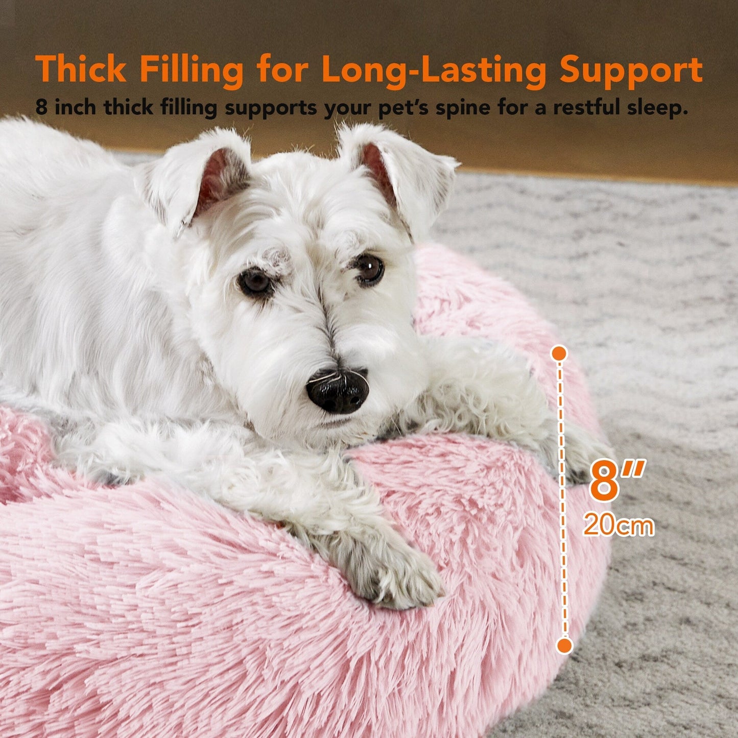 Deconovo Calming Donut Pet Bed OEKO-TEX Plush Washable