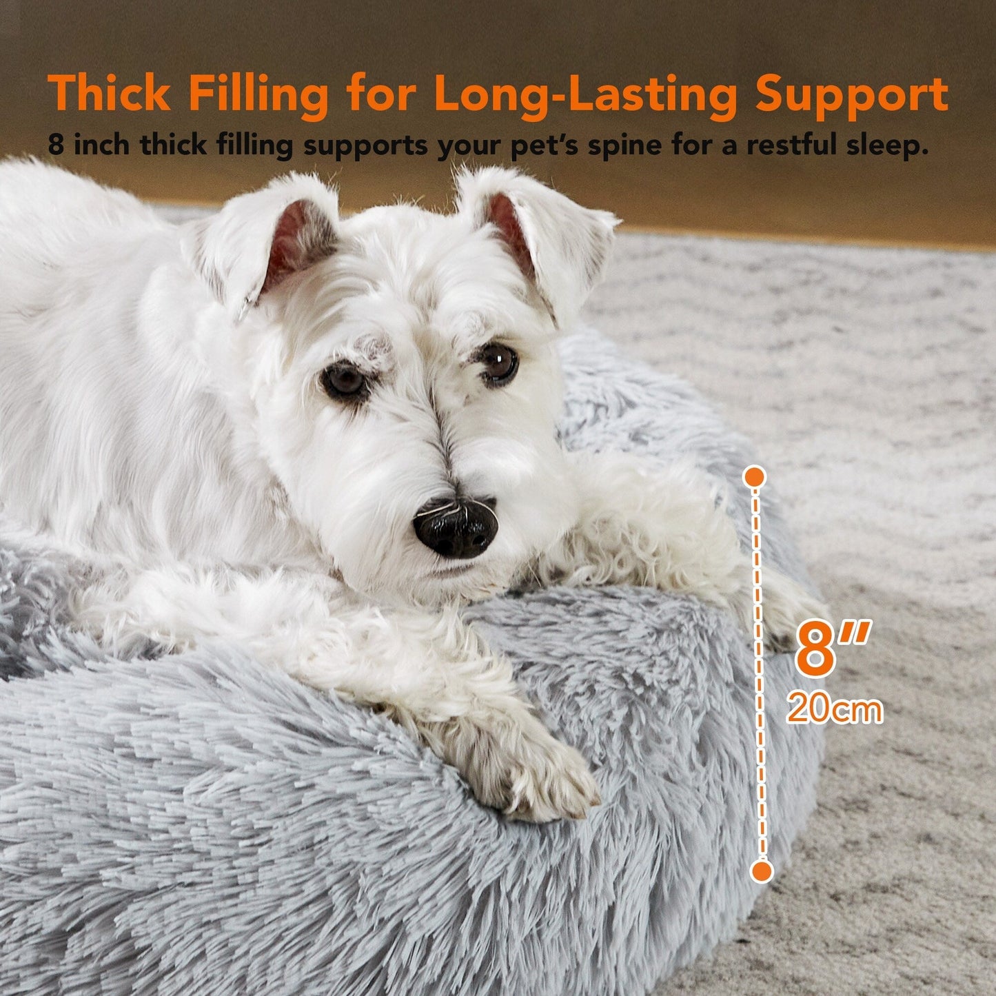 Deconovo Calming Donut Pet Bed OEKO-TEX Plush Washable