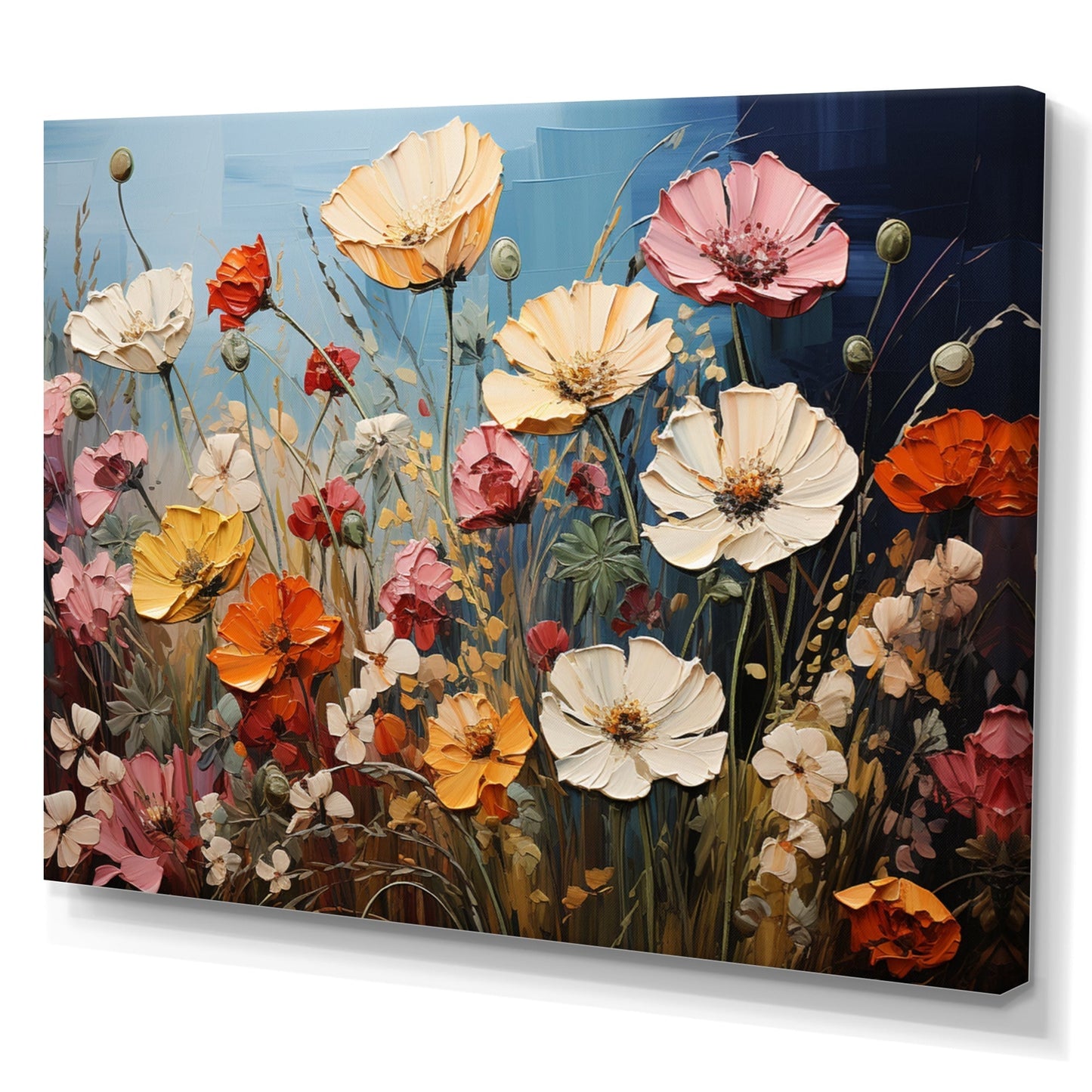 Designart Abstract Seasonal Flowers Watercolor I Floral Wall Art Living Room