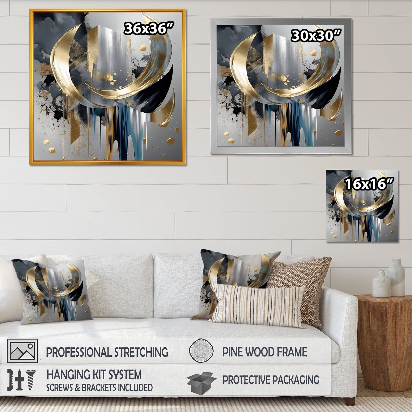 Designart Abstract Shapes And Lines I Abstract Marble Wall Decor