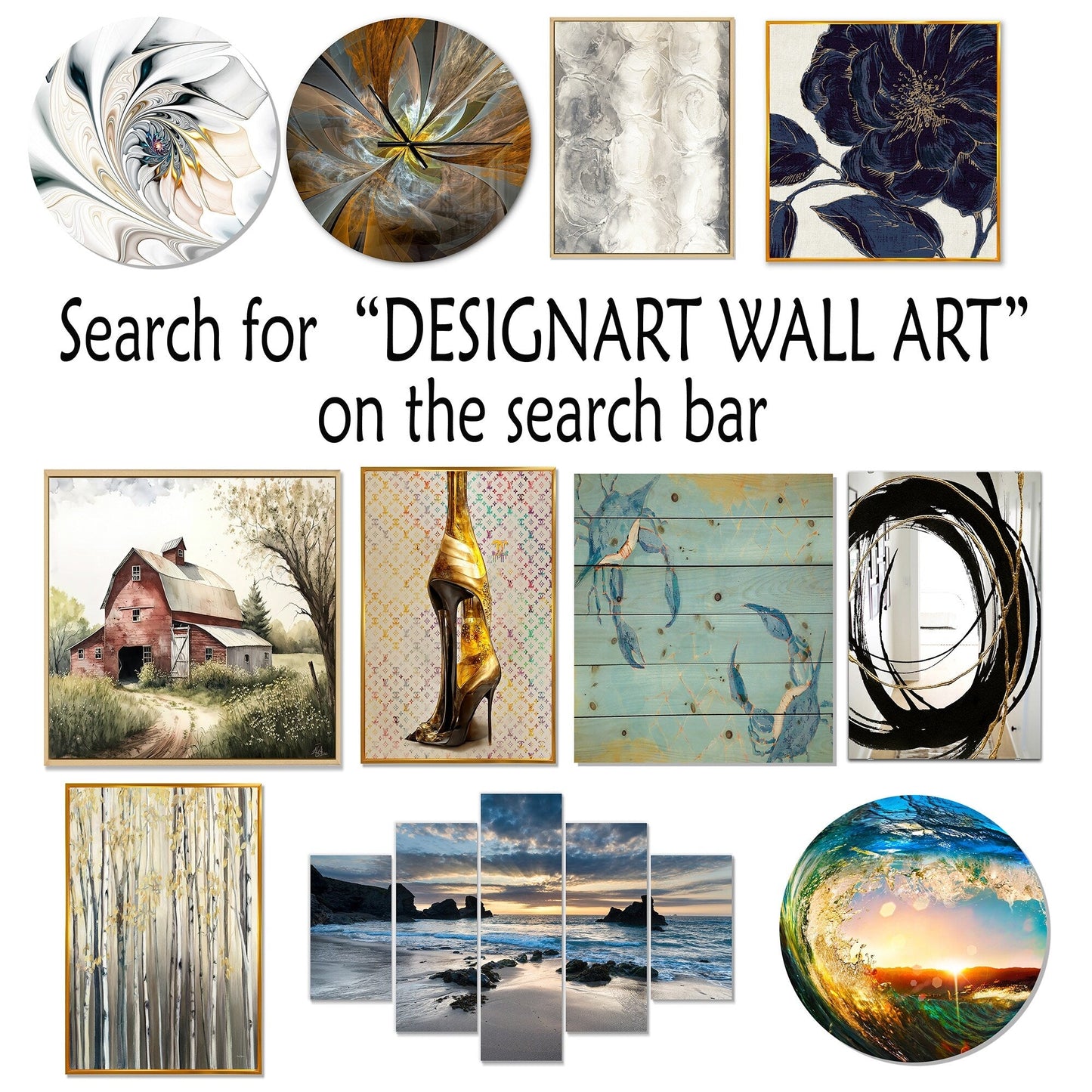 Designart 'Colored Ocean Waves Falling Down' Modern Seashore Disc Metal Wall Art