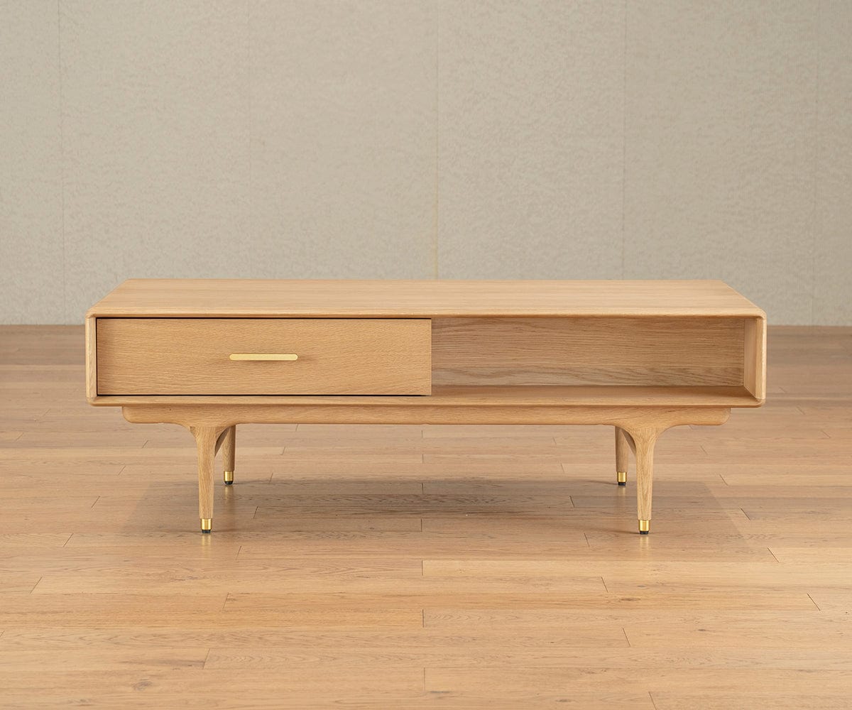 Table basse de rangement Hendrick II - Chêne blanc