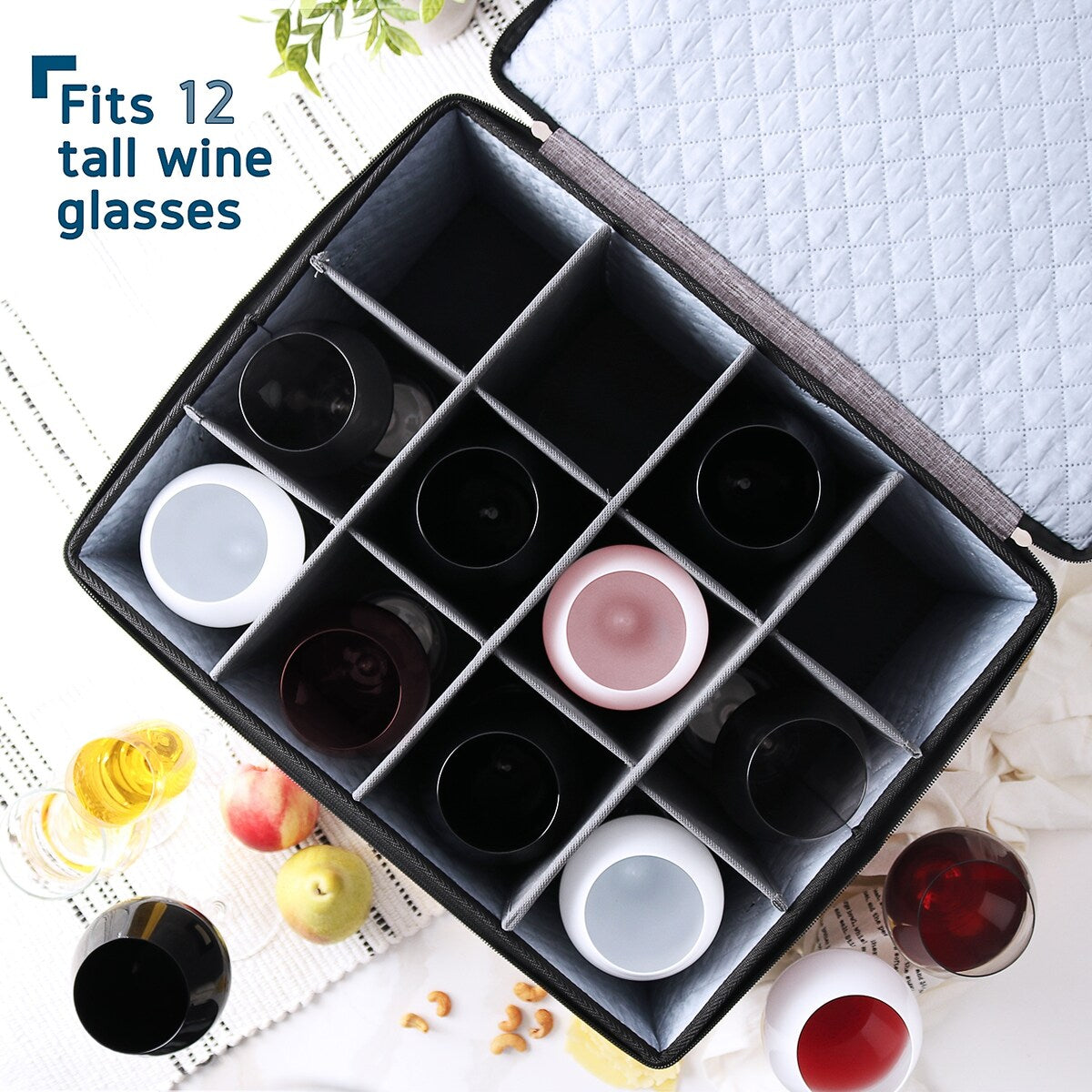 StorageBud Dinnerware Storage Containers - Stackable Holders for Plates, Cups, Flatware, Stemware, & Platter Sets