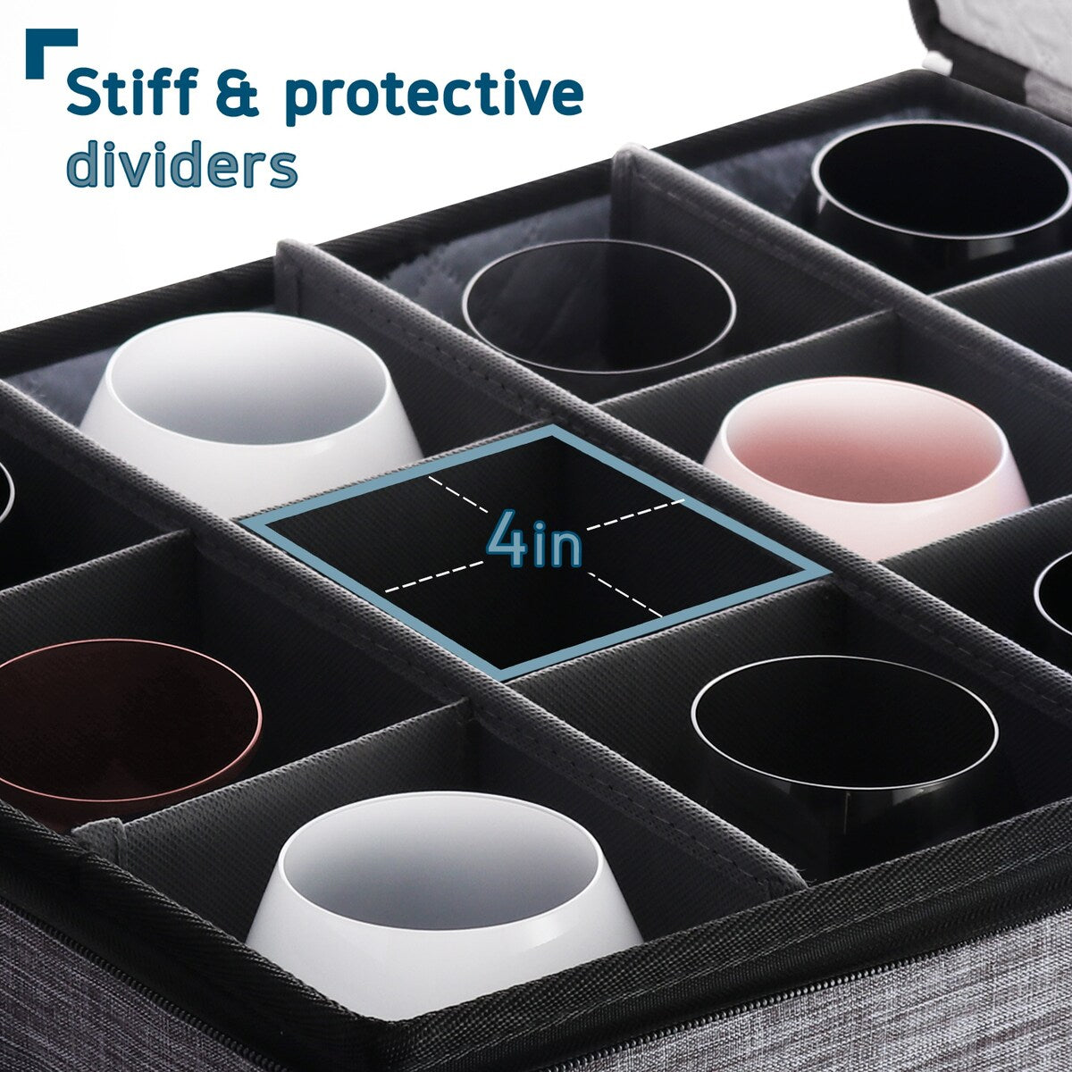 StorageBud Dinnerware Storage Containers - Stackable Holders for Plates, Cups, Flatware, Stemware, & Platter Sets