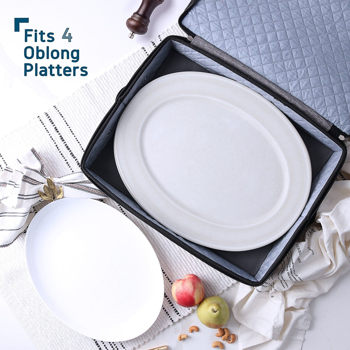 StorageBud Dinnerware Storage Containers - Stackable Holders for Plates, Cups, Flatware, Stemware, & Platter Sets