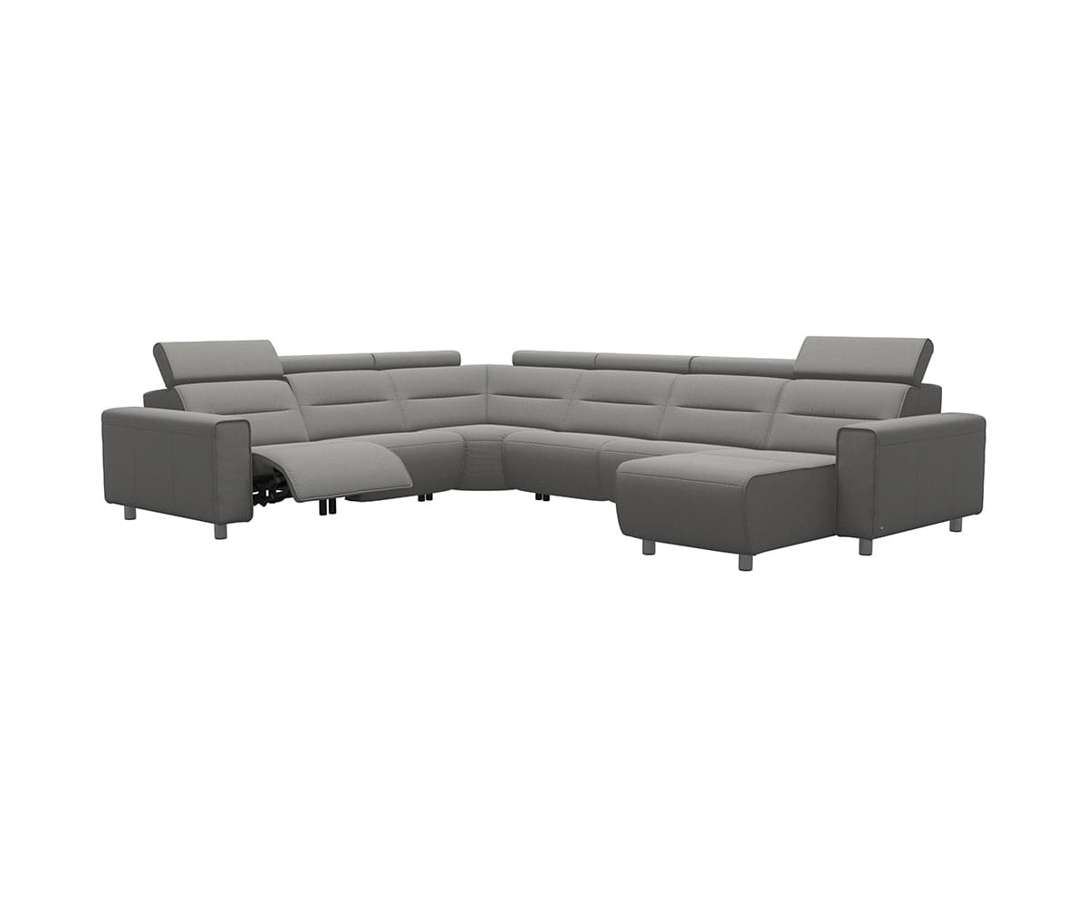 Canapé sectionnel inclinable électrique Stressless® Emily en cuir - Grand