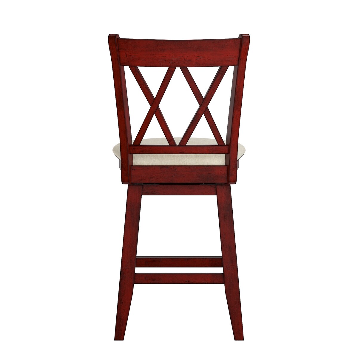 Eleanor Double X Back Wood Swivel Bar Stool by iNSPIRE Q Classic
