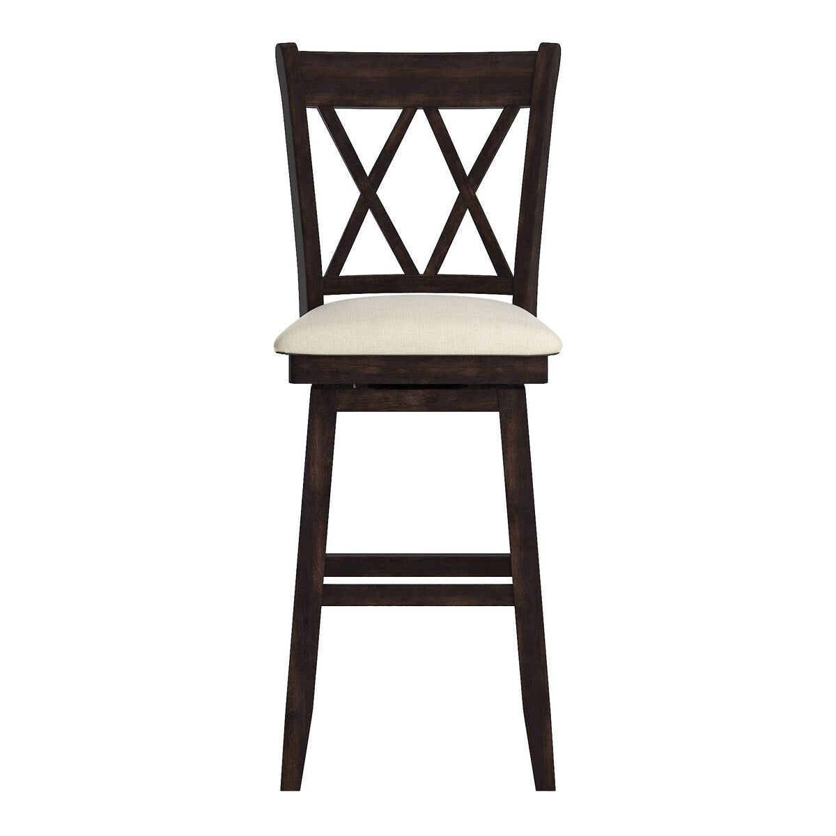 Eleanor Double X Back Wood Swivel Bar Stool by iNSPIRE Q Classic