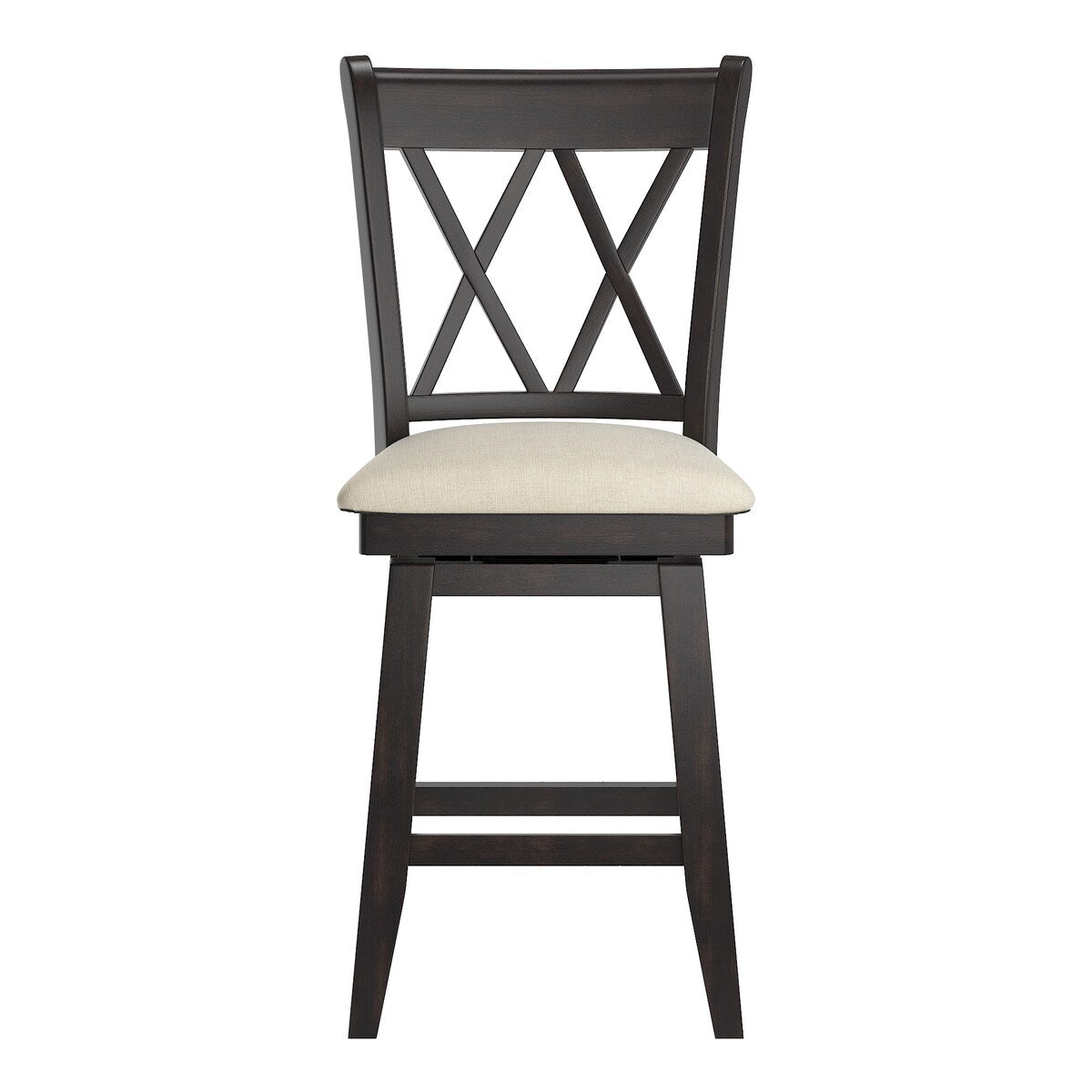 Eleanor Double X Back Wood Swivel Bar Stool by iNSPIRE Q Classic