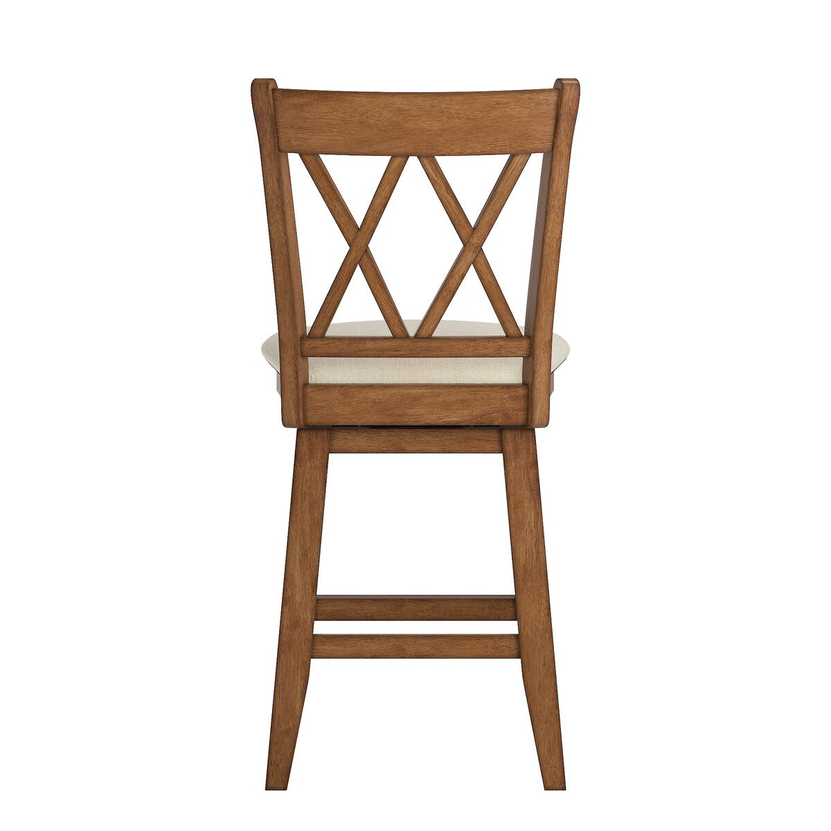 Eleanor Double X Back Wood Swivel Bar Stool by iNSPIRE Q Classic