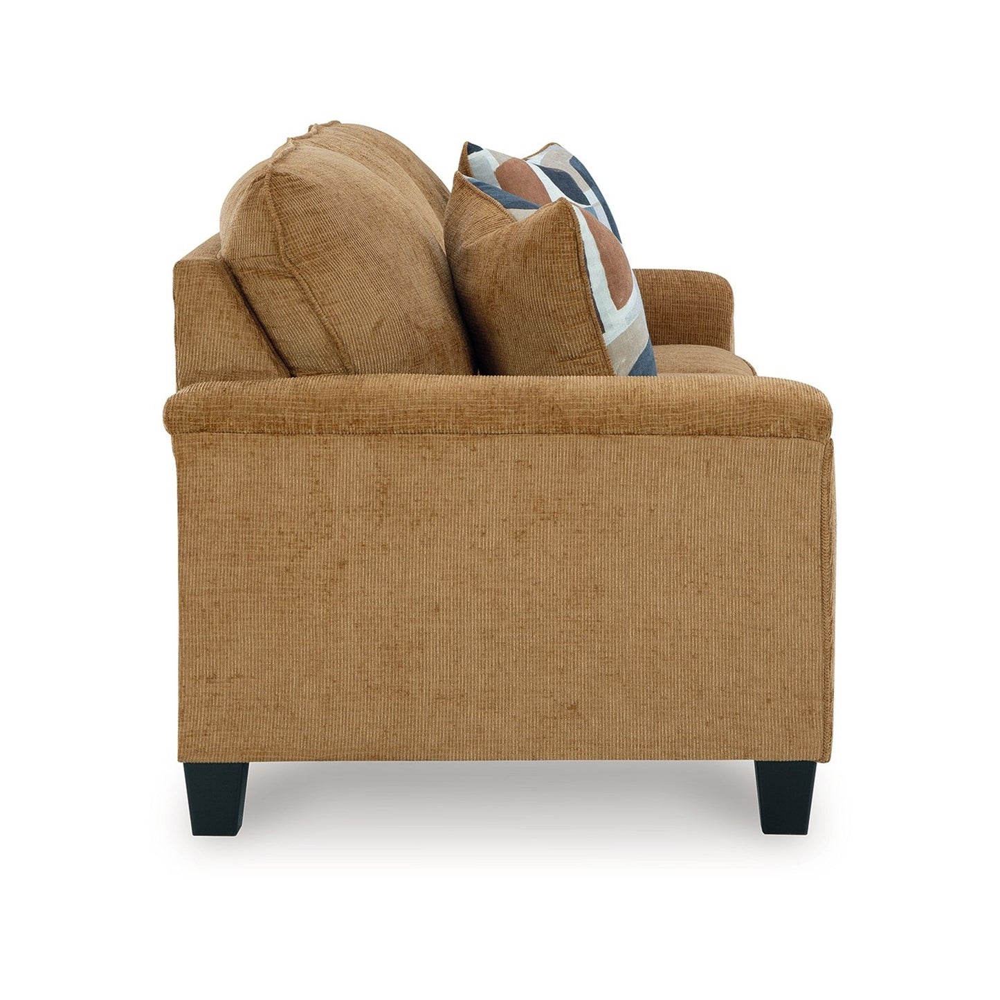 Canapé Erin, 2 coussins décoratifs, 226 cm, peluche en polyester marron clair