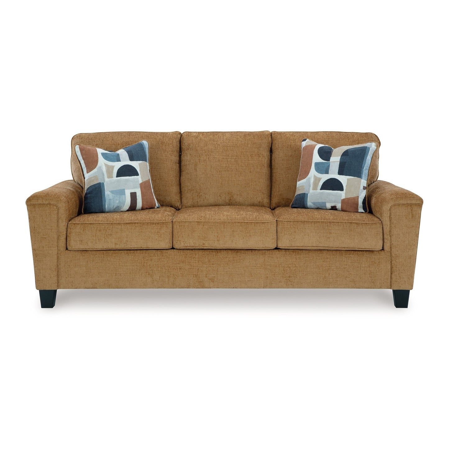 Canapé Erin, 2 coussins décoratifs, 226 cm, peluche en polyester marron clair