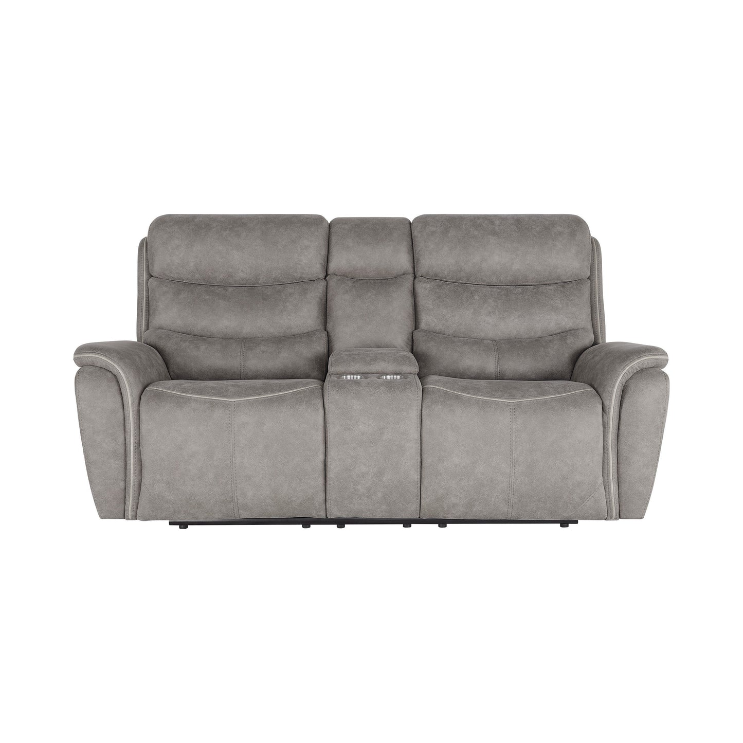 Canapé inclinable électrique Folu, 76 pouces, revêtement en tissu gris, ports USB