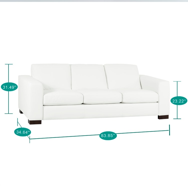 Canapé surdimensionné en cuir véritable - Confort ultime Canapé de salon milieu du siècle Canapé moderne avec pieds en blocs robustes