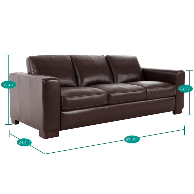 Canapé surdimensionné en cuir véritable - Confort ultime Canapé de salon milieu du siècle Canapé moderne avec pieds en blocs robustes