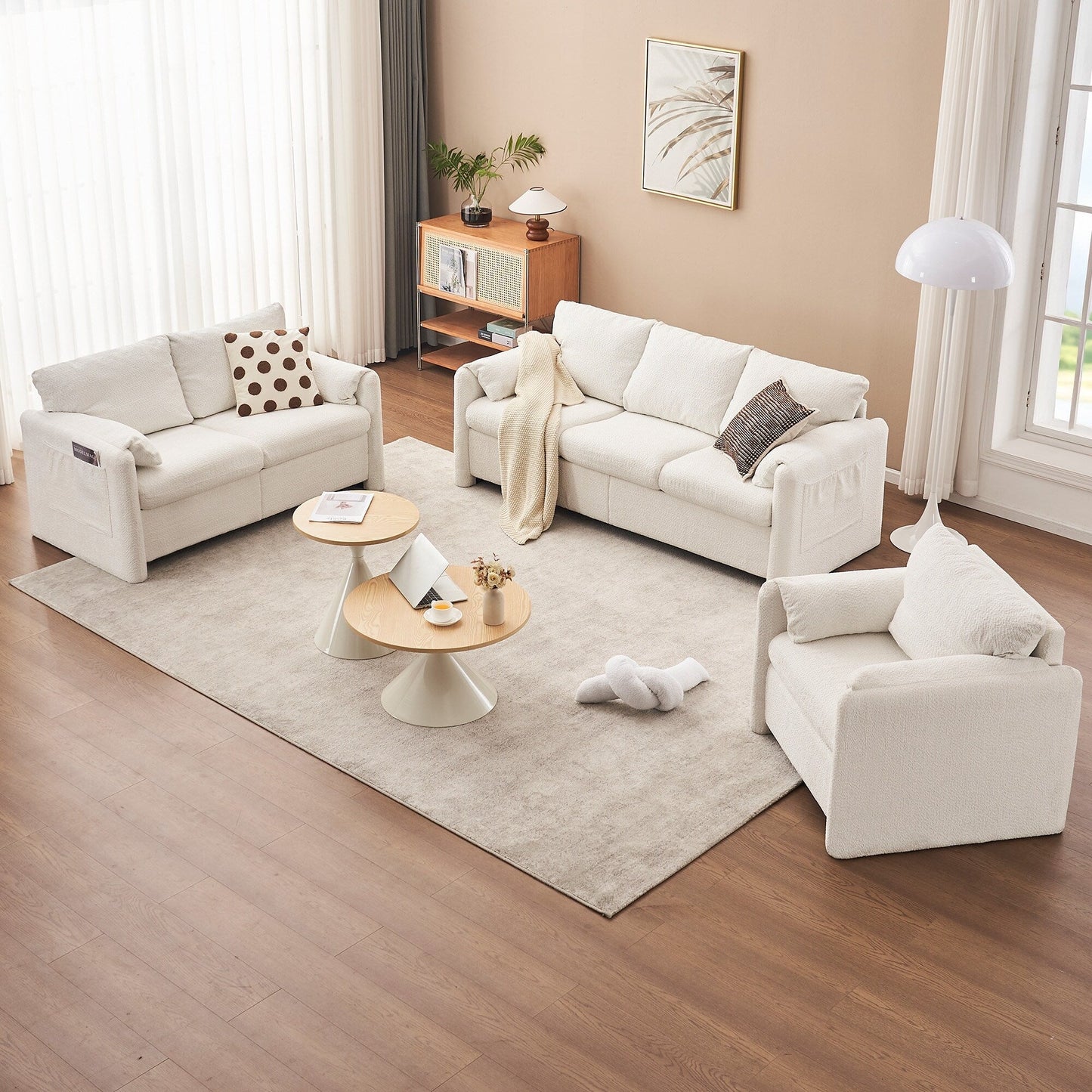 GDFStudio - Canapé Chloé confortable en chenille - Ensemble de canapés rembourrés modernes
