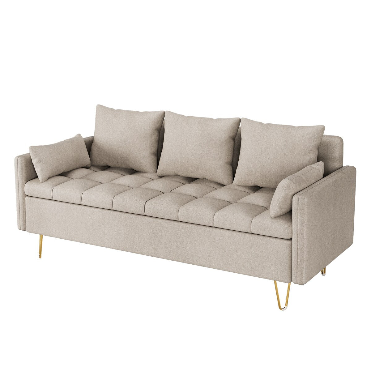 Canapé 3 places en cuir GIMMYFIVE avec coussin, canapé de salon