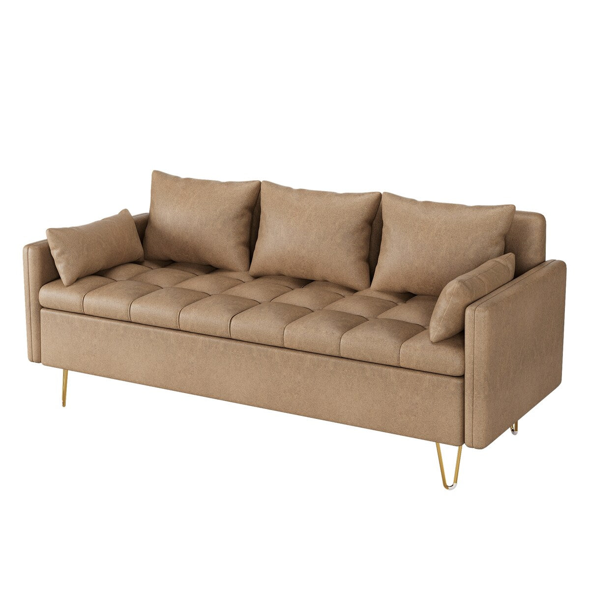 Canapé 3 places en cuir GIMMYFIVE avec coussin, canapé de salon