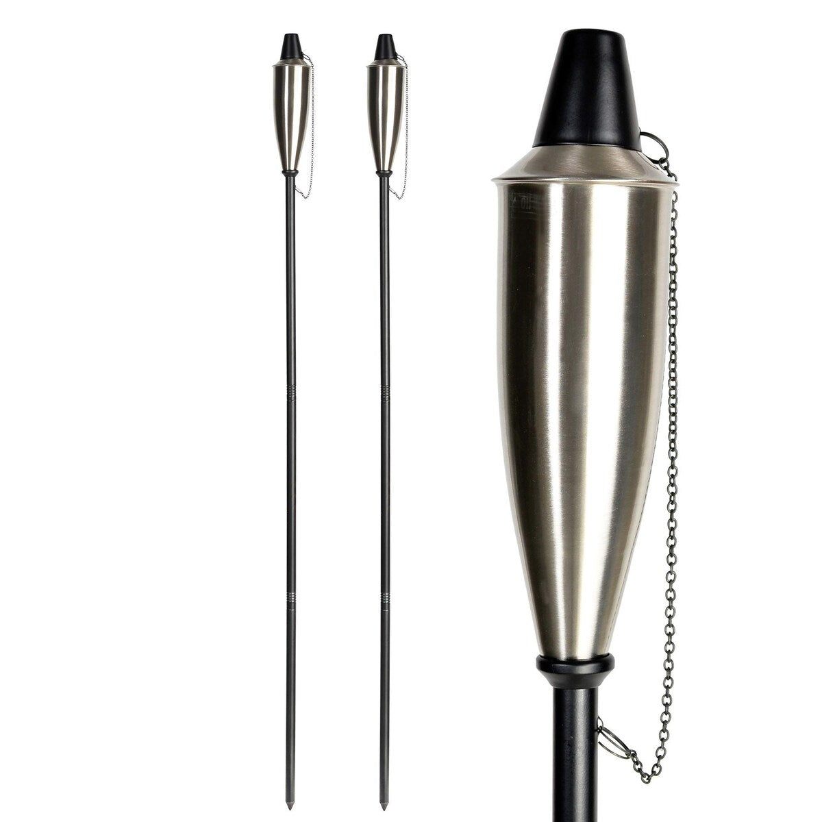 Deco Home Set of 4 Garden Tiki Torch Citronella Metal Outdoor Torch - 60inch